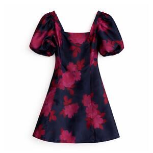 Lucy Paris Lotus Mini Dress - Navy Pink Floral - Medium - NWT